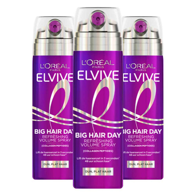 3x L'Oréal Elvive Collagen Lifter Big Hair Day Spray 200 ml
