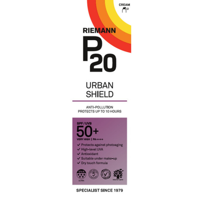 2x P20 Zonnebrand Gezicht Urban Shield SPF 50+ 50 ml