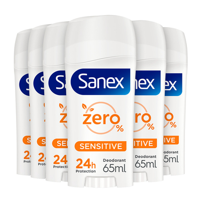 6x Sanex Deodorant Stick Dermo Sensitive 65 ml