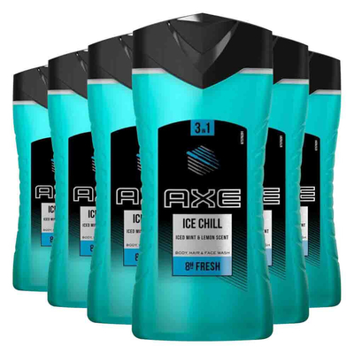 6x Axe 3in1 Douchegel Ice Chill 400 ml