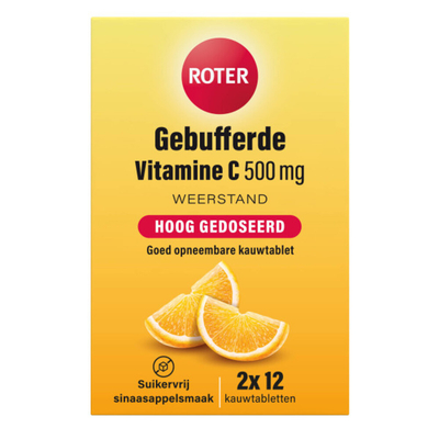 2x Roter Gebufferde Vitamine C 500 mg Sinaasappel 2 x 12 kauwtabletten