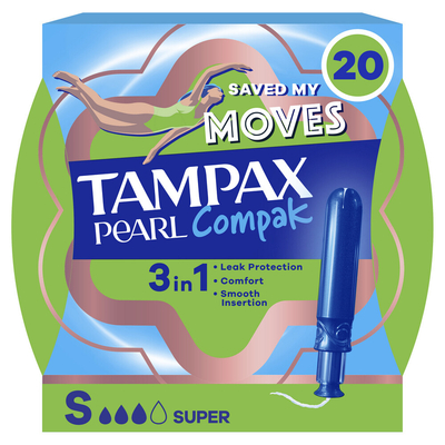 Tampax Pearl Compak Super Tampons met Inbrenghuls 20 stuks