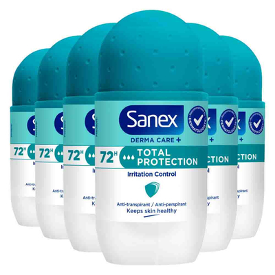 6x Sanex Deoroller Total Protection 50 ml