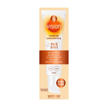2x Vision Zonnebrand Face Fluid 5-in-1 SPF 50 50 ml