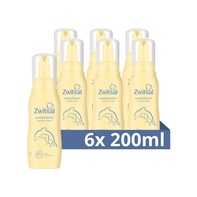 Zwitsal Wasschuim - Baby - verzorging die helpt de natuurlijke huidbarrière te beschermen - 6 x 200 ml