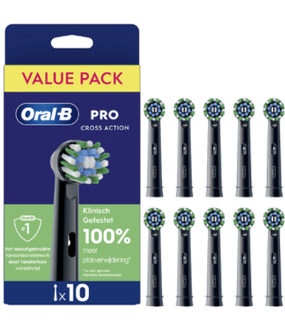 Oral-B CrossAction Black  opzetborstels - 10 stuks