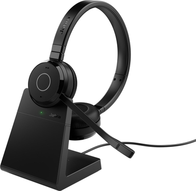 Jabra Evolve 65 TE Headset Bedraad en draadloos Hoofdband Kantoor/callcenter USB Type-A Bluetooth Oplaadhouder Zwart