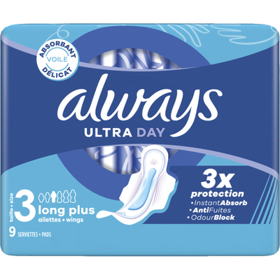 Always Ultra day long plus maandverband Maandverband 9 stuks