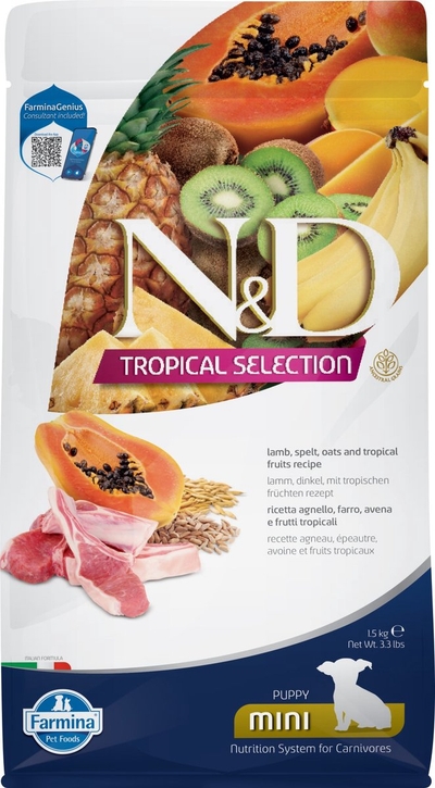 N&D Dog Tropical Selection Lamb Puppy Mini 1,5 kg hondenbrokken