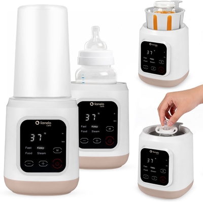 Lionelo ThermUP 3.0 – Baby Flessenwarmer 6in1: Sterilisator, Flesverwarmer, Snel Opwarmen & Ontdooien, Warmhouden 24u, Vloeistoffen en Eten - Flessen - 35-100°C - 400W - BPA-FREE