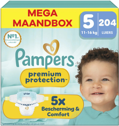 Pampers Premium Protection  luiers maat 5 - 204 stuks