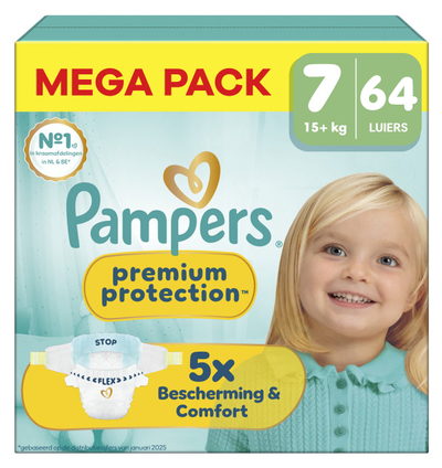 Pampers Premium Protection  luiers maat 7 - 64 stuks