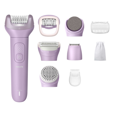 Philips Epilator Series 9000 – Draadloze Nat & Droog Elektrische Epilator, Ontharing voor Volledig Lichaam, met ProGuide-systeem, 6 Accessoires, 60 min. Gebruikstijd, Model BRE728/00