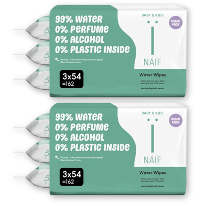 Naif Water billendoekjes - 2 stuks