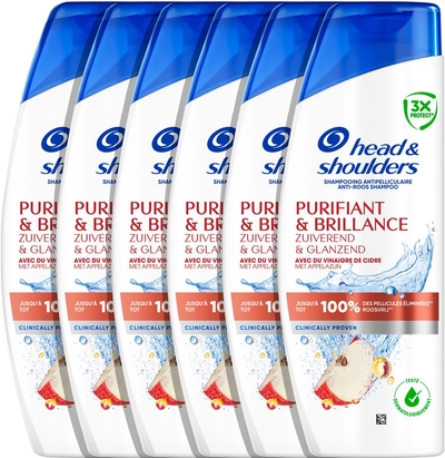 Head & Shoulders Zuiverend & Glanzend Anti-Roos Shampoo - 6 x 250ml