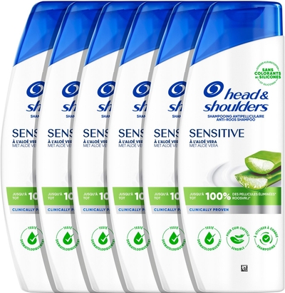 Head & Shoulders Sensitive Anti-Roos Shampoo voor Gevoelige Hoofdhuid - Met Aloë Vera - 6 x 250ml