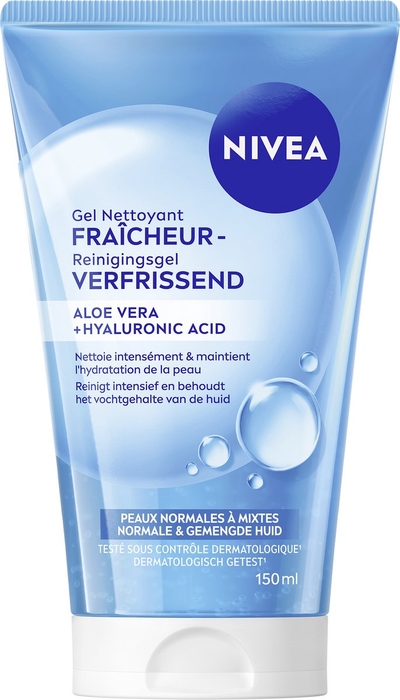 NIVEA Essentials Verfrissende Reinigingsgel Normale Huid - Gezichtsreiniger - Met Vitamine C & E - Cleanser - Gezicht Wassen - 150 ml