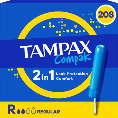 Tampax Compak Regular Tampons - Met Inbrenghuls - 8 x 26 stuks