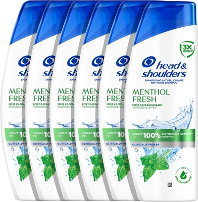 Head & Shoulders Menthol Fresh Anti-Roos Shampoo - 6 x 250ml