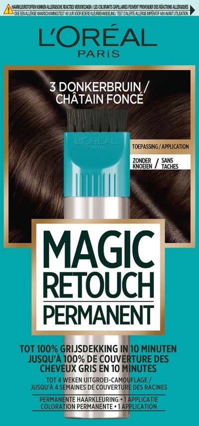 x6 L’Oréal Paris Magic Retouch Permanent 3 - Donkerbruin - Permanente haarkleuring