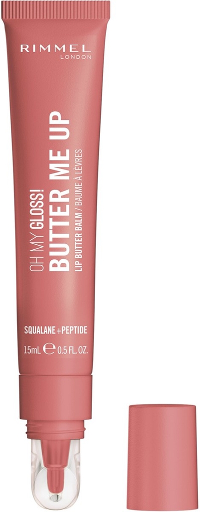 Rimmel London Oh My Gloss! Butter Me Up, Cappuccino, Lippenbalsem, Met squalaan en peptiden, Extreem hydraterende vegan formule, 15 ml