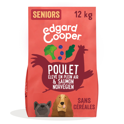 12kg Edgard & Cooper Senior Graanvrij Kip. Zalm - Hondenvoer - hondenbrokken