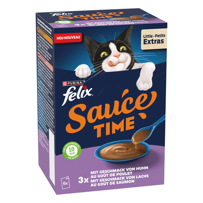 3 + 1 gratis! Felix Soups  - met de smaak van kip & zalm Sauce Time (24 x 40 g) - natvoer katten
