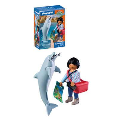 PLAYMOBIL Animals & Friends dierentuin: dolfijn en bezoeker 72091