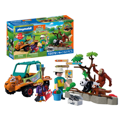 PLAYMOBIL Animals & Friends dierentuin: dierenverzorger met voertuig 72072