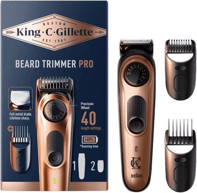 King C. Gillette Baardtrimmer PRO voor mannen - met precisiedraaiknop voor 40 lengte-instellingen