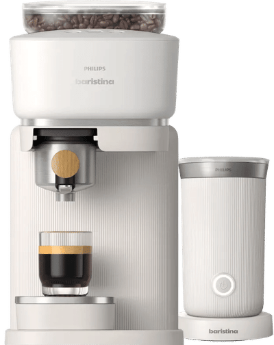 Philips Baristina BAR302/20 Wit Hout + Melkopschuimer