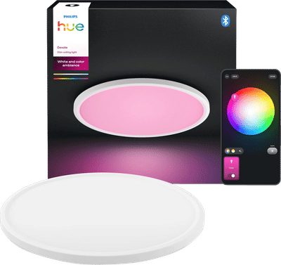 Philips Hue Devote Plafondlamp - White and Color - Rond - Wit - Medium