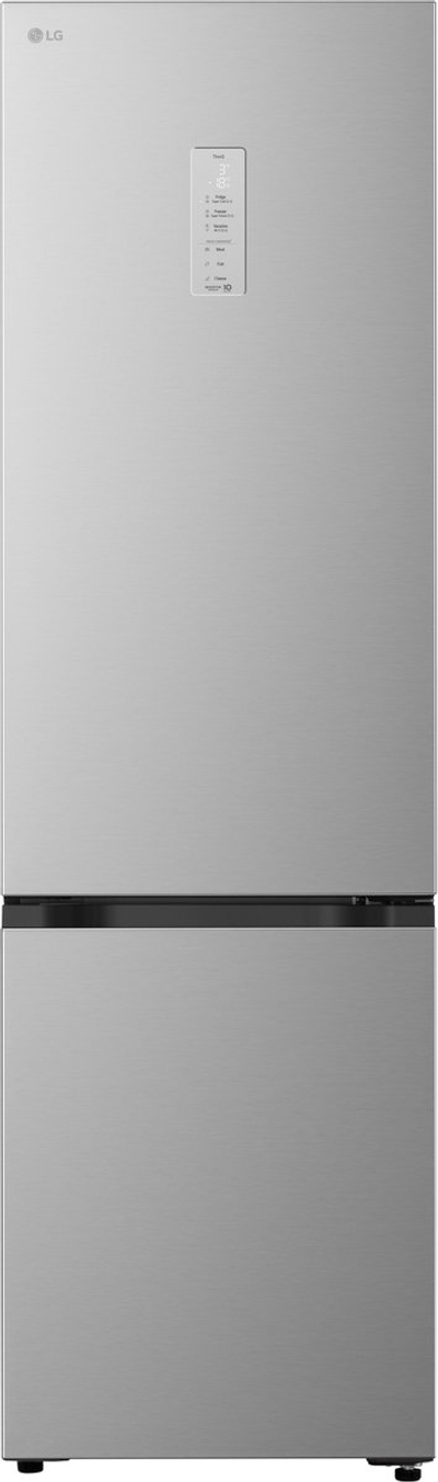LG GBBS525CPY Koel-vriescombinatie 375L - Zilver - Energieklasse C - DoorCooling voor gelijkmatige koeling - Fresh Balancer voor optimale versheid - Stille Smart Inverter Compressor - AI functies zonder wifi - ThinQ wifi bediening