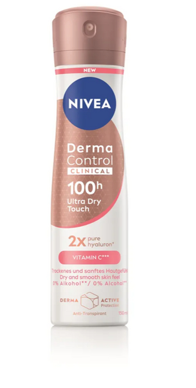 Nivea Derma Control Clinical 100H Ultra Dry Touch Anti-transpirant Spray 150 ml