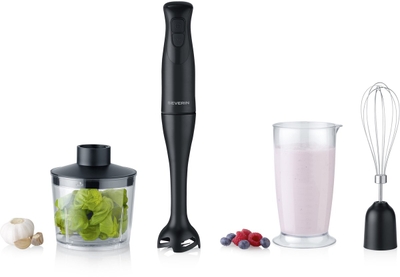 Severin SM 3762 Staafmixerset – 350 W – Met Hakmolen, Garde & Maatbeker 700 ml – Zwart