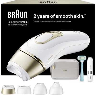 Braun Silk·expert Pro 5 - IPL ontharingsapparaat - PL5412 - Haarverwijdering Voor Thuis - 4 Opzetstukken