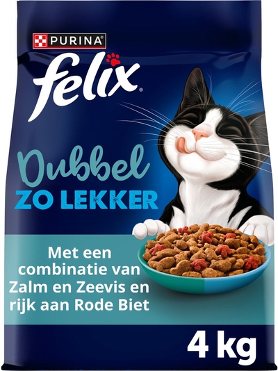 Felix Dubbel Zo Lekker - Zalm & Zeevis - 4 x 4kg kattenbrokken