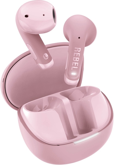Fresh 'n Rebel Twins Core 2 - Draadloze oordopjes - Bluetooth oortjes met 40 uur speeltijd - Met Microfoon en App - Pastel Pink