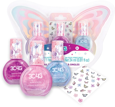 Make it Real - Vlinder Nagellak Set - 3 kleuren nagellak en stickervel