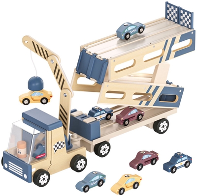 Topbright Houten auto transporter & racebaan