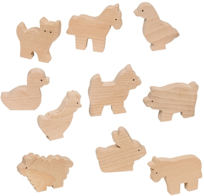 GOKI Houten Dieren - Boerderijdieren Set