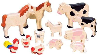 GOKI Houten Dieren - Boerderijdieren Set