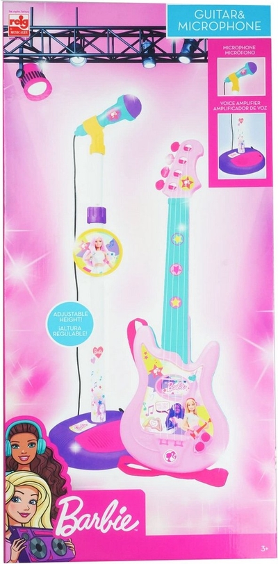 Muziekset Barbie Microfoon Kindergitaar