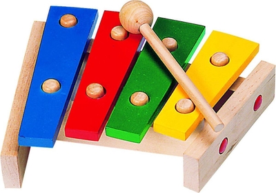 XYLOFOON hout L22,5cm, primaire kleuren, 3+