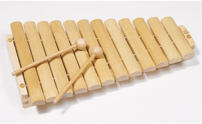 XYLOFOON hout L34,5cm, met 12 tonen, in doosje, 3+