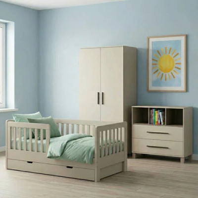 Cabino Peuterkamer Met Lade Joan Clay 3 Delig met Commode Geneve en Kledingkast Geneve