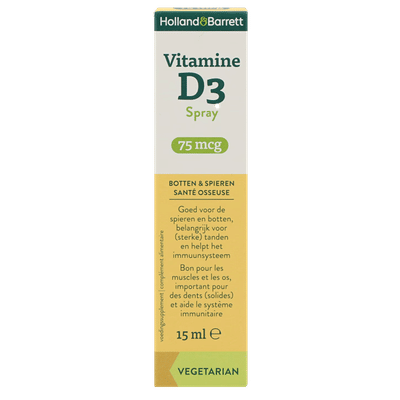 1+1 gratis | Holland & Barrett Vitamine D3 Spray 75 mcg - 15ml