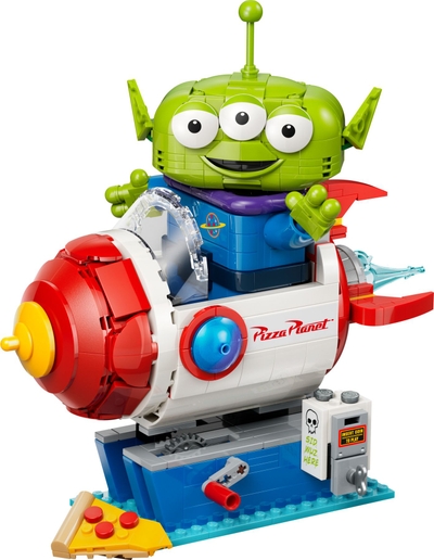 LEGO Alien met Pizza Planet raket