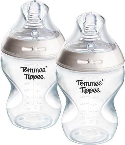 Tommee Tippee Natural Start Babyflessen - set van 2 x 260ml baby flessen - Lage toevoersnelheid - 0m+