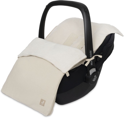 Jollein Voetenzak voor Autostoel & Kinderwagen - Little Waffle - 82x42cm - Sand